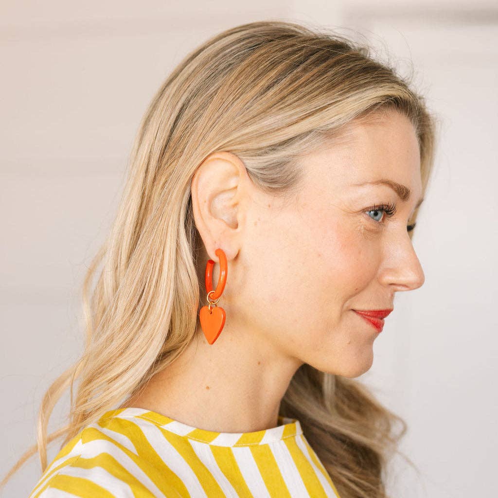 Hoop with Heart Dangles