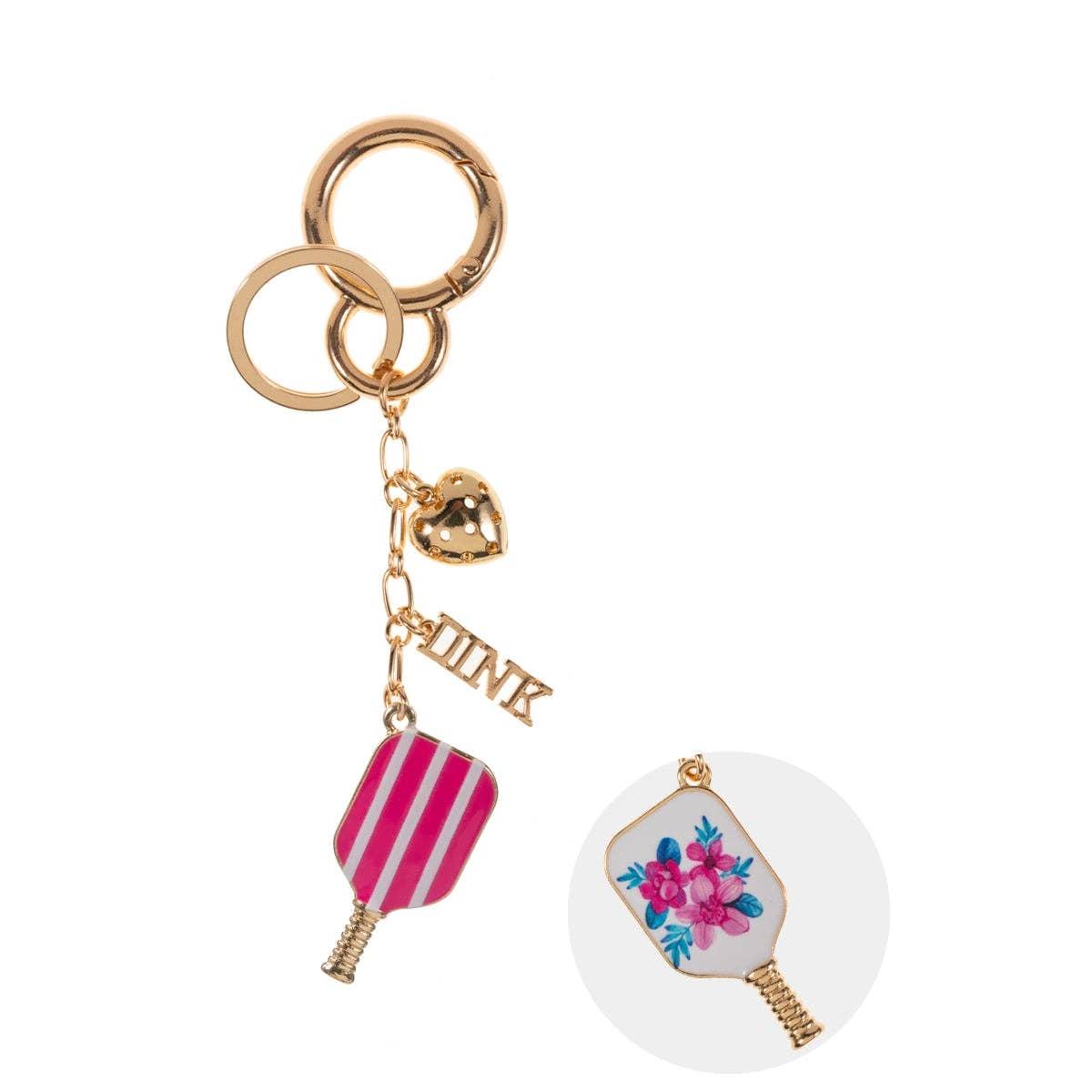 Sports Pickleball Enamel Bag Charm And Keychain