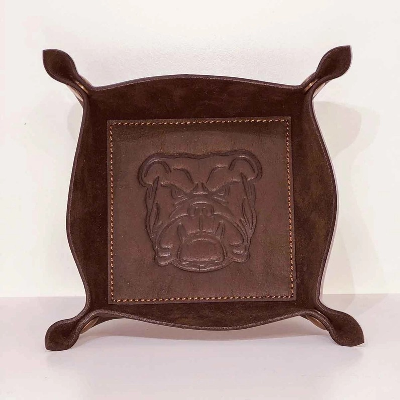 Bulldog Leather Embossed Valet Tray