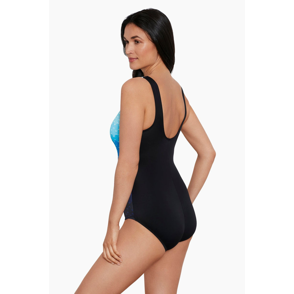 In Dotted Line High Neck Tank One Piece