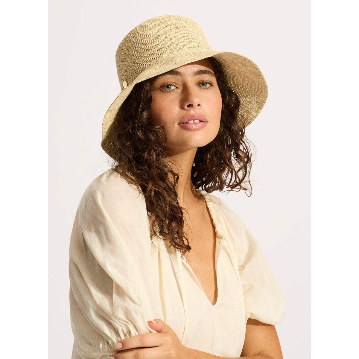 Shady Lady Packable Raffia Bucket Hat