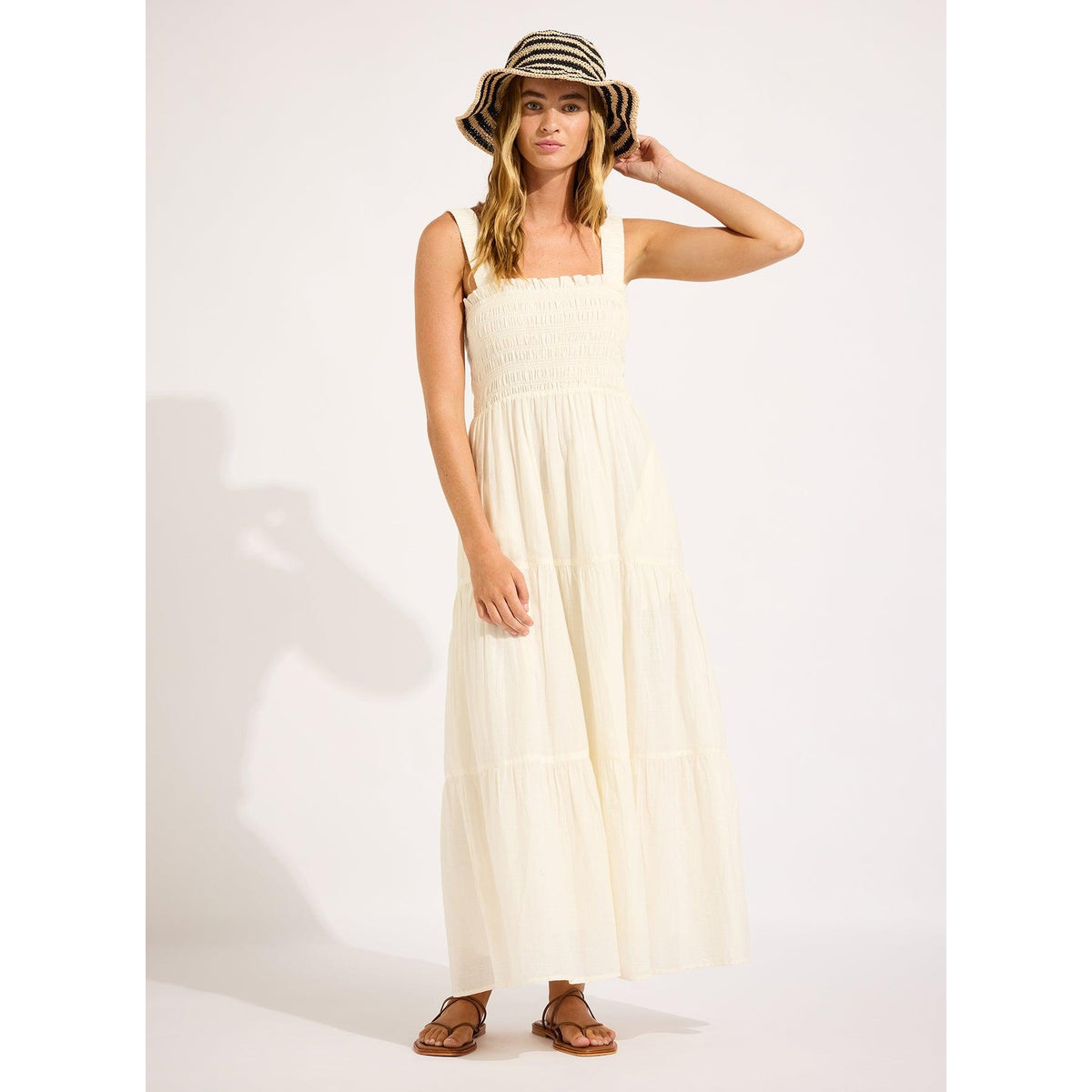 Shady Lady Raffia Stripe Bucket Hat