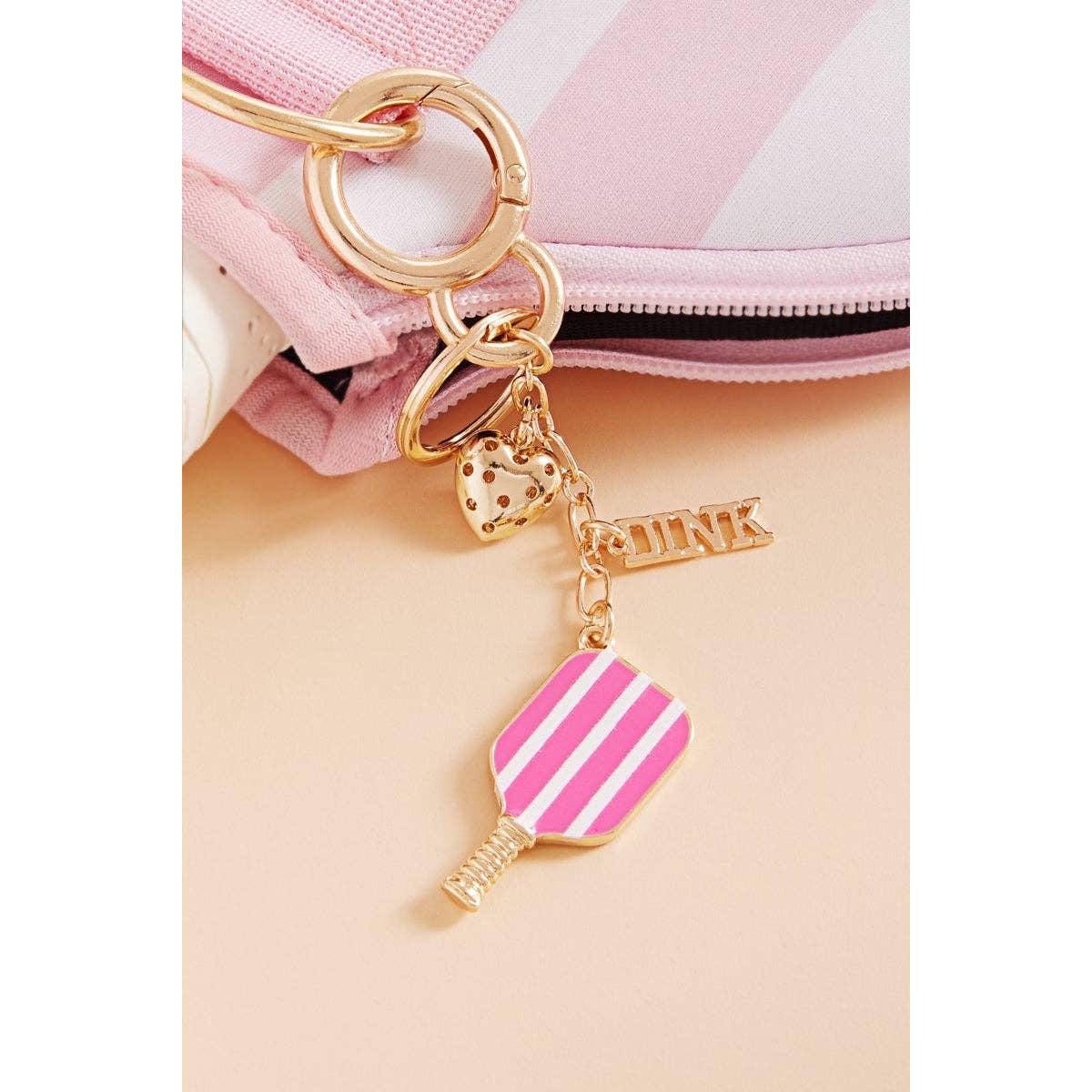 Sports Pickleball Enamel Bag Charm And Keychain