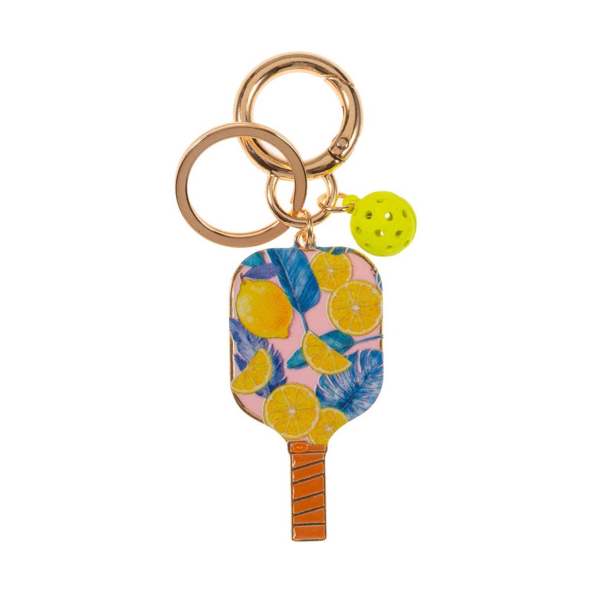 Pickleball Shaped Enamel Keychain