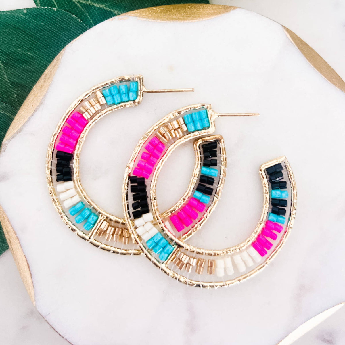 Beaded Hoop Earrings