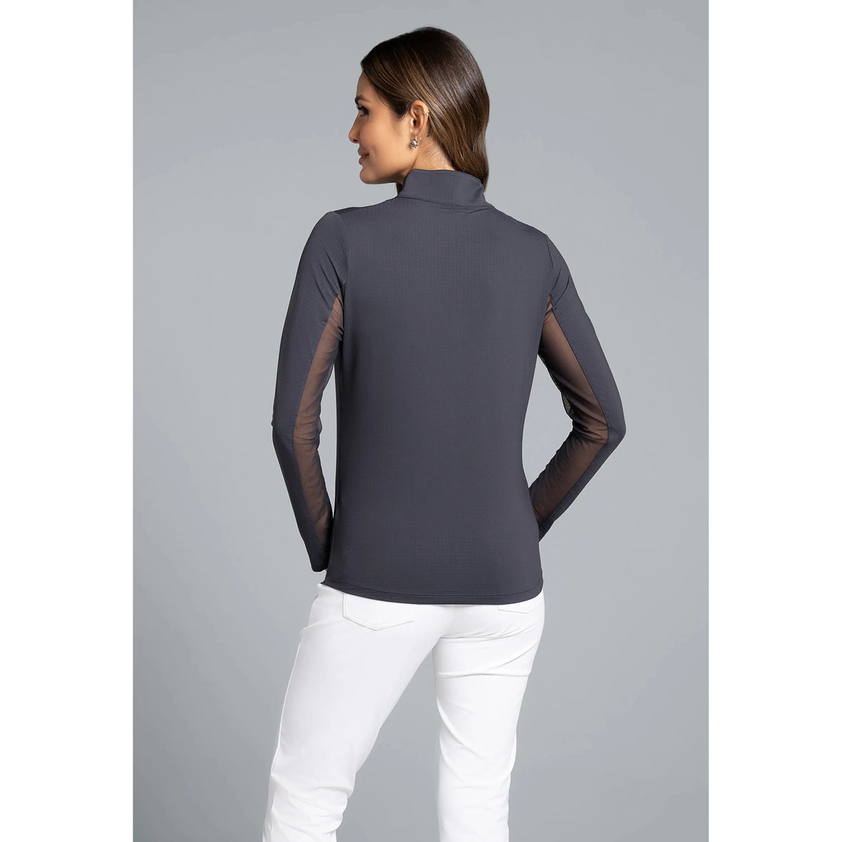 Solid Long Sleeve Mock Neck Top
