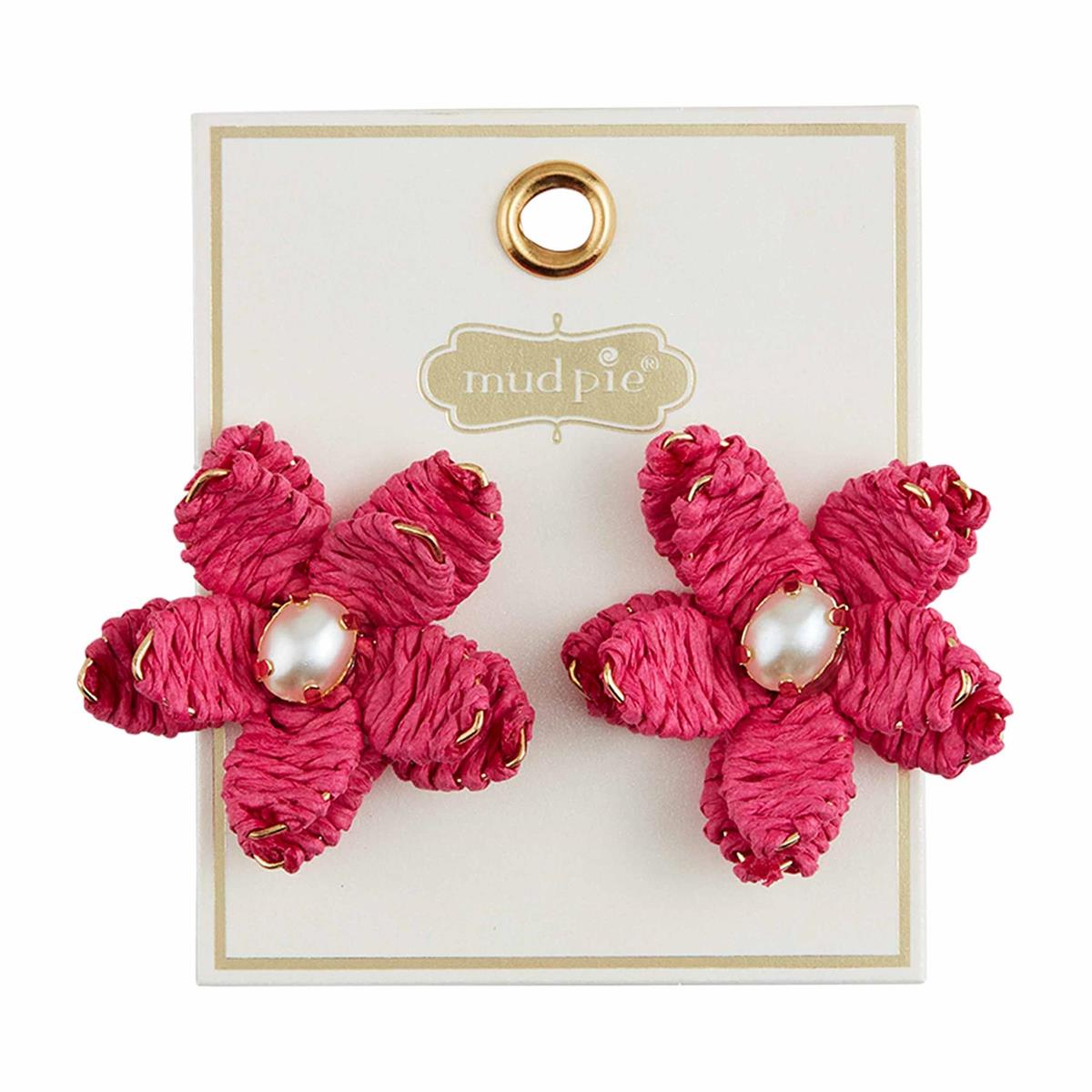 Raffia Flower Earrings