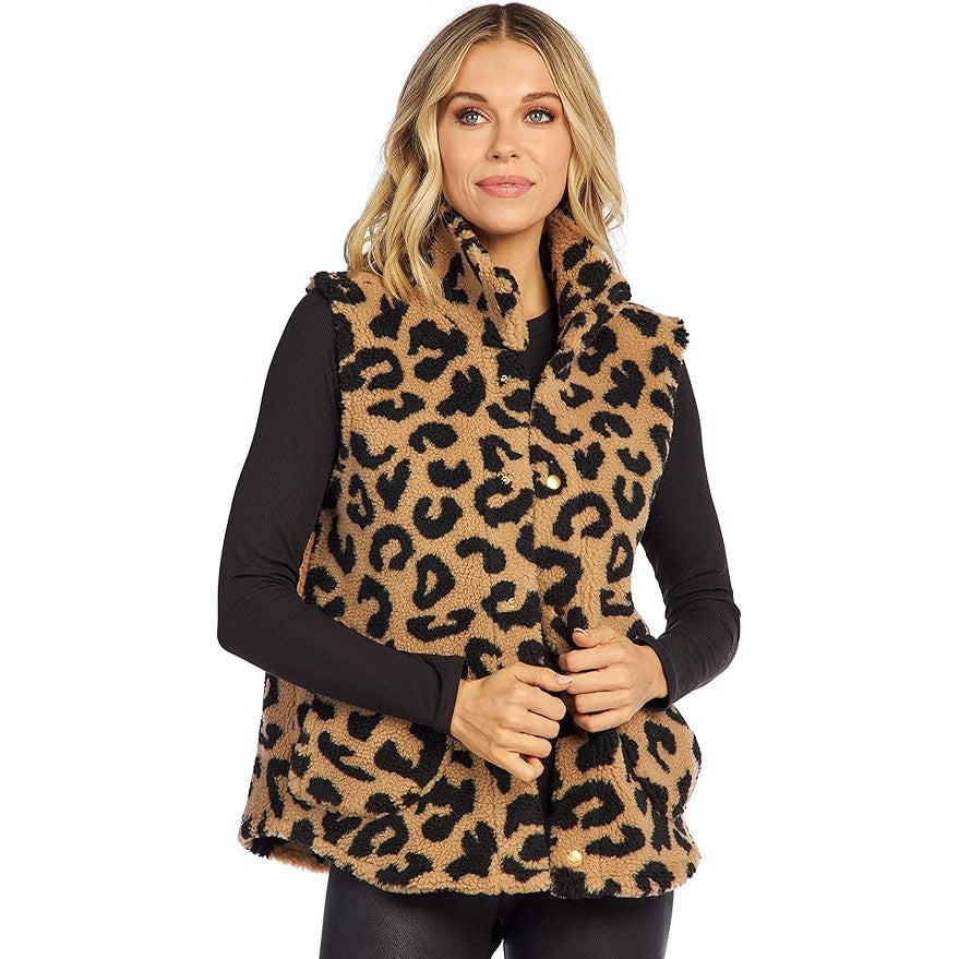 Pruitt Sherpa Leopard Vest