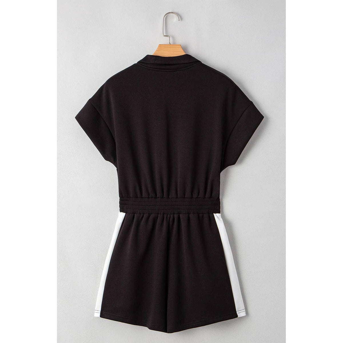 Zelda Contrast Collar Zip Front Romper