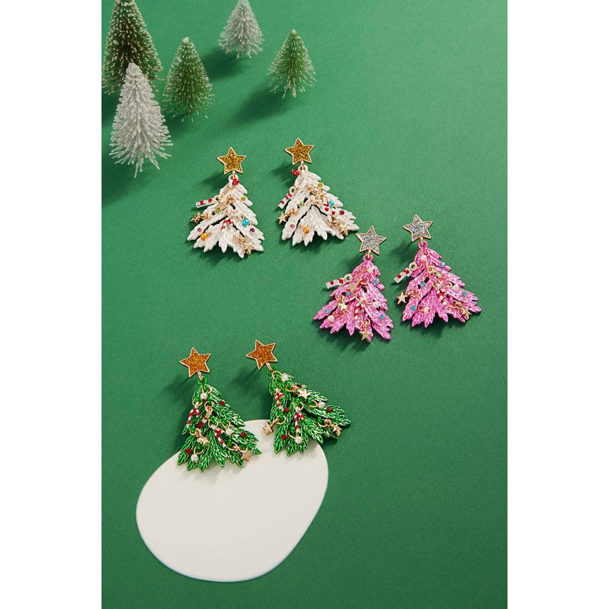 Christmas Tree Color Post Earrings