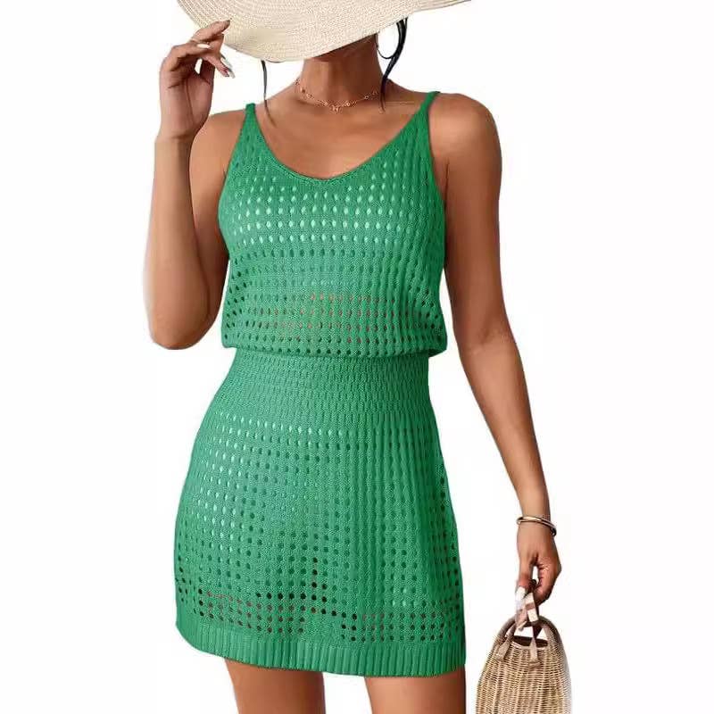 Sling Knit Beach Dress Green / XL Sling Knit Beach Dress Green / XL