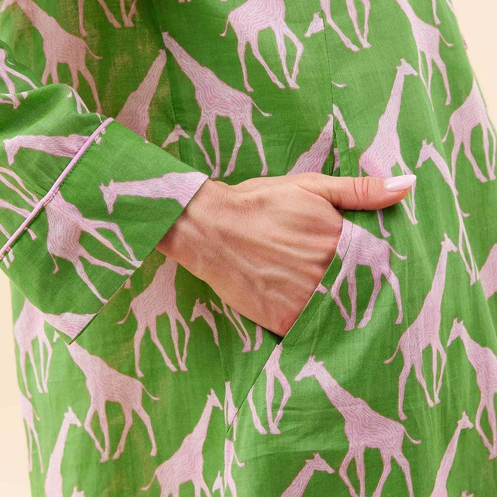 Giraffe Green and Pink Night Shirt