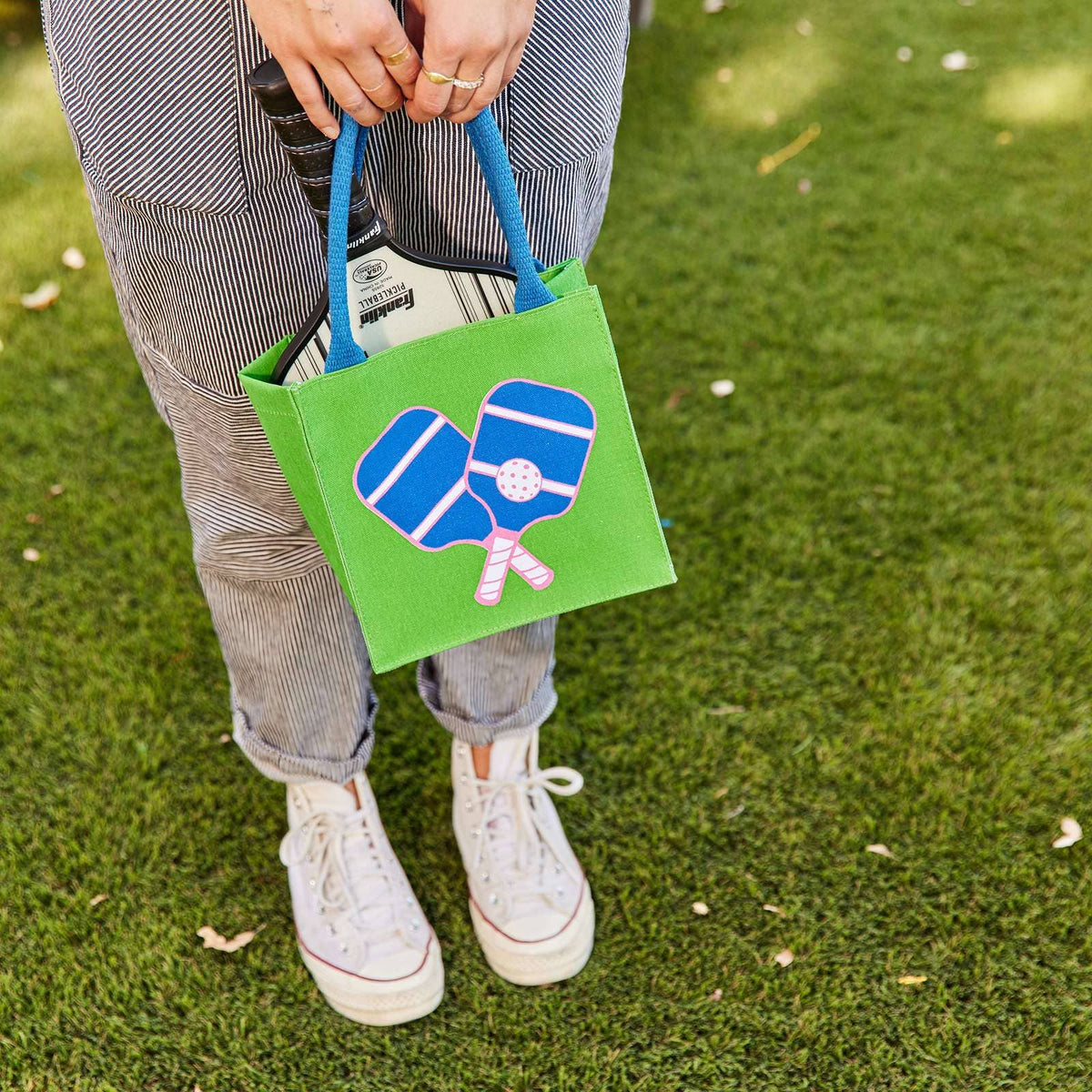 Pickleball Green Itsy Bitsy Reusable Gift Bag Tote