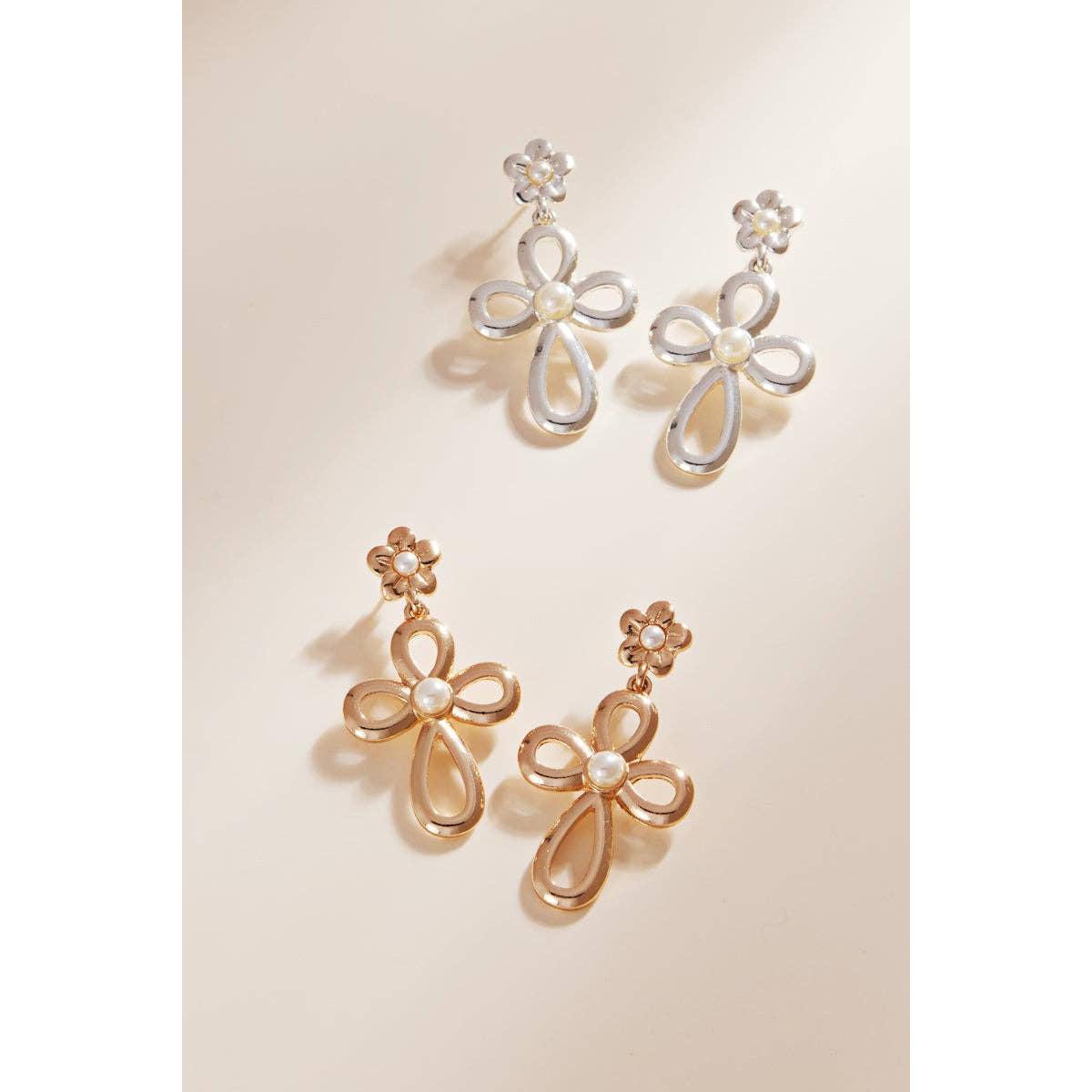 Cross Shaped Post Earrings