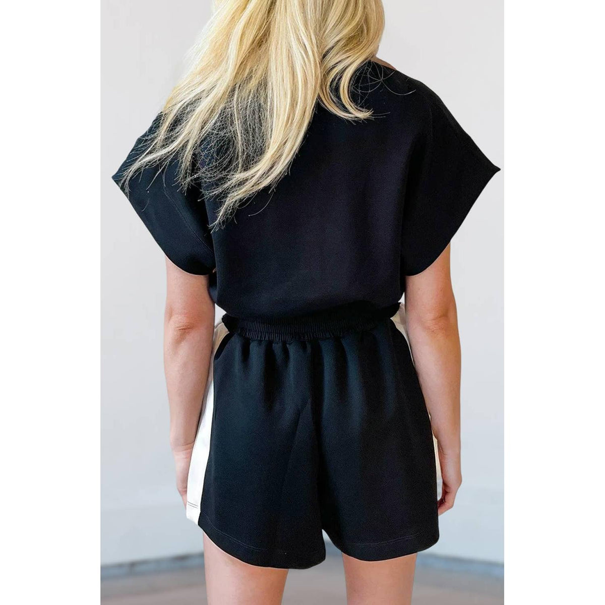 Zelda Contrast Collar Zip Front Romper