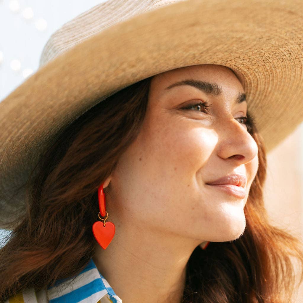 Hoop with Heart Dangles