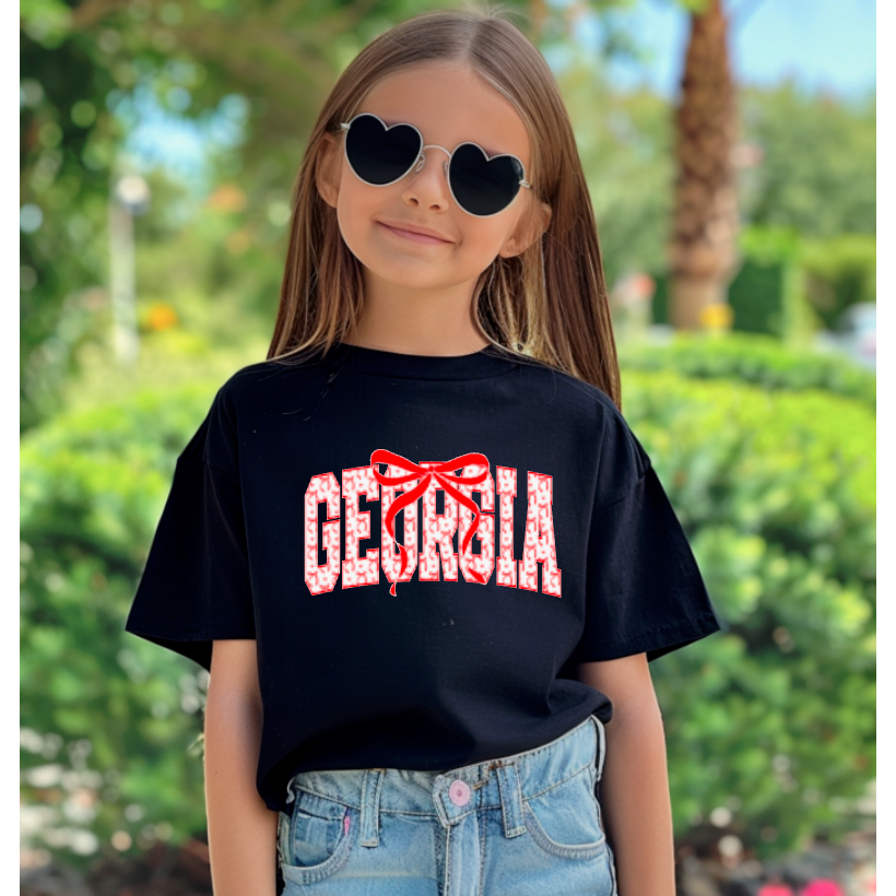 YOUTH Preppy Georgia Coquette Bow Tee Kids  
