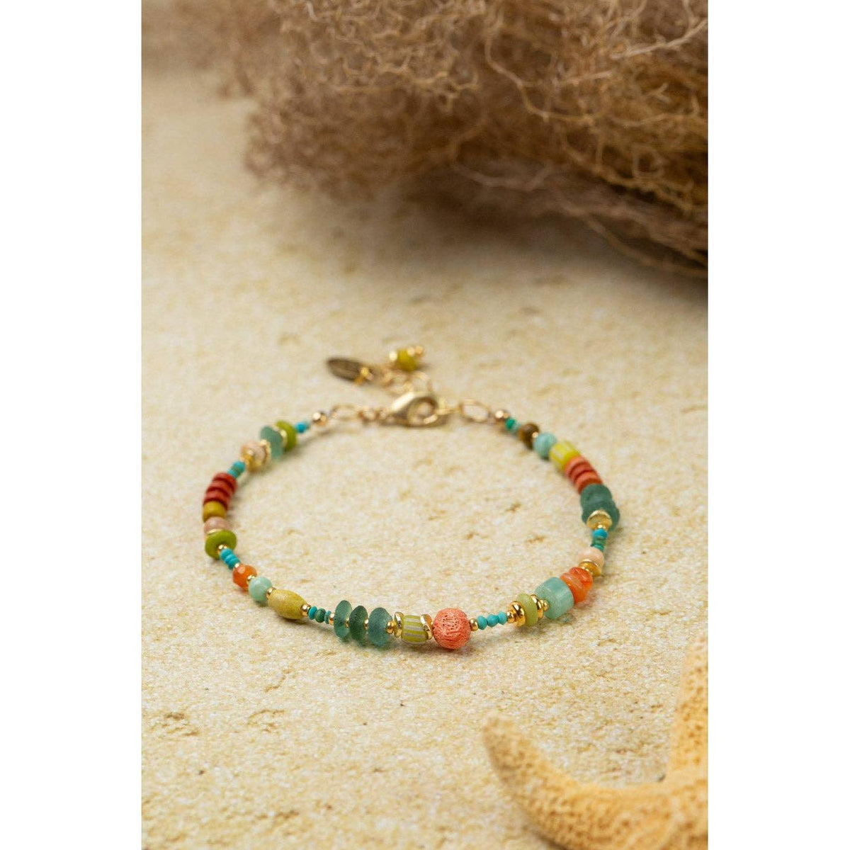 Mango Tango Handmade Clay Beads Collage Bracelet