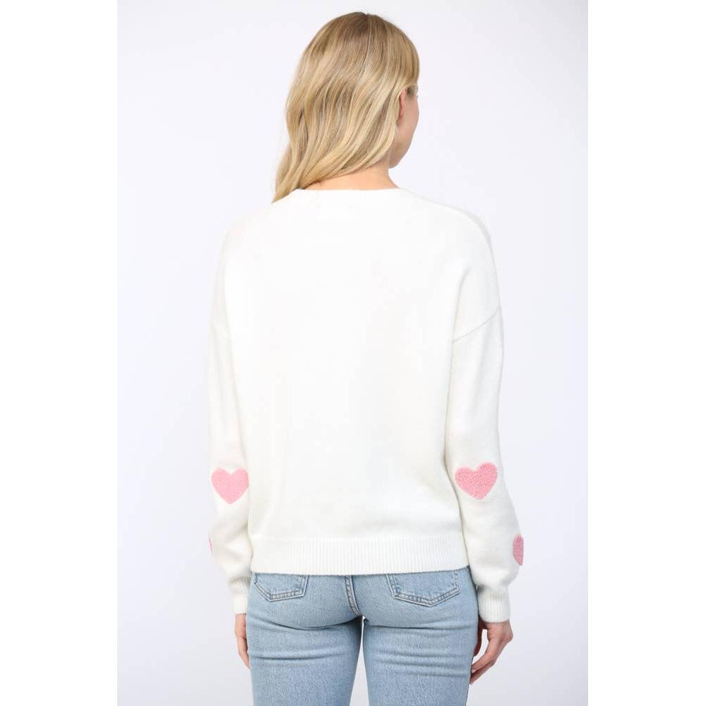 Heart Applique Crew Sweater
