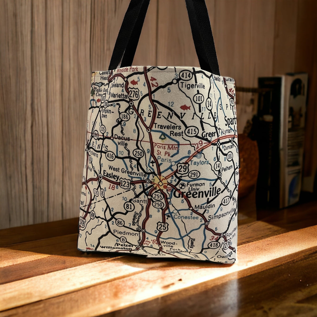 Greenville Map Tote Bag