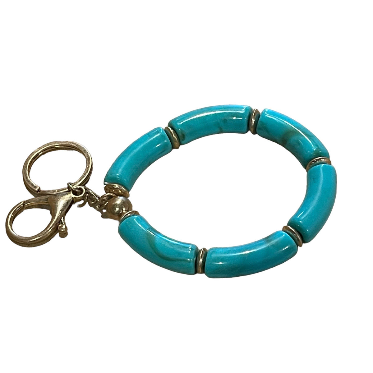 Faux Turquoise Bracelet Key Chain