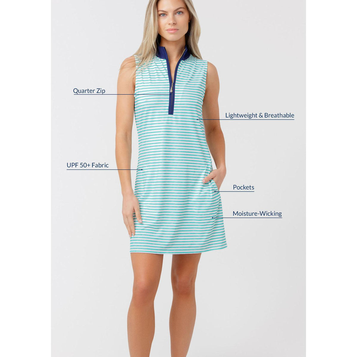 1/4 Zip Sleeveless Sport Dress