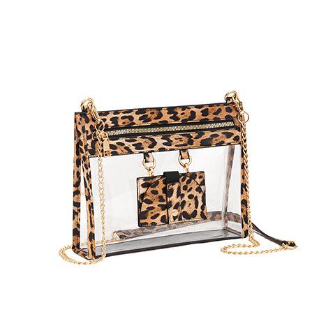 Clear Crossbody Bag with trim and side wallet