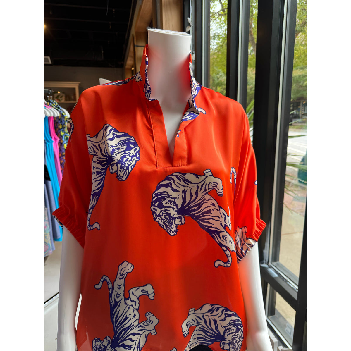 Clemson Sloan Stand Collar Top