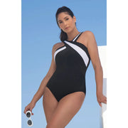 Private Party Crossover Inset Tank Long Torso One Piece Swimsuit