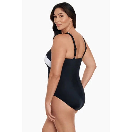Private Party Crossover Inset Tank Long Torso One Piece Swimsuit