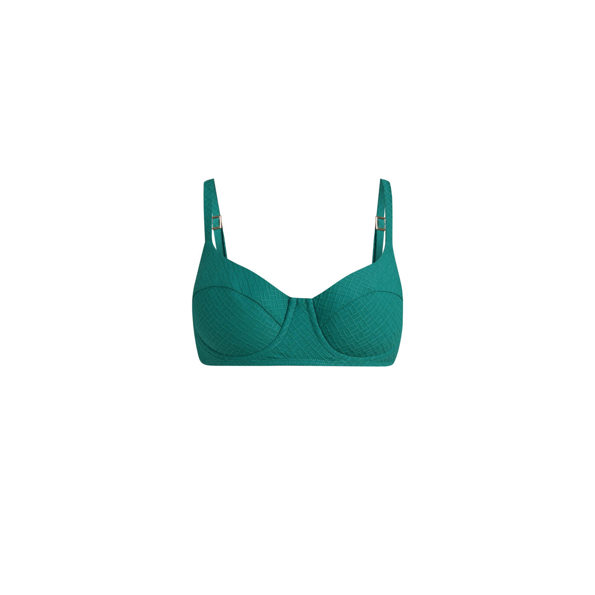 Textured Tides Over The Shoulder Underwire Bikini Top