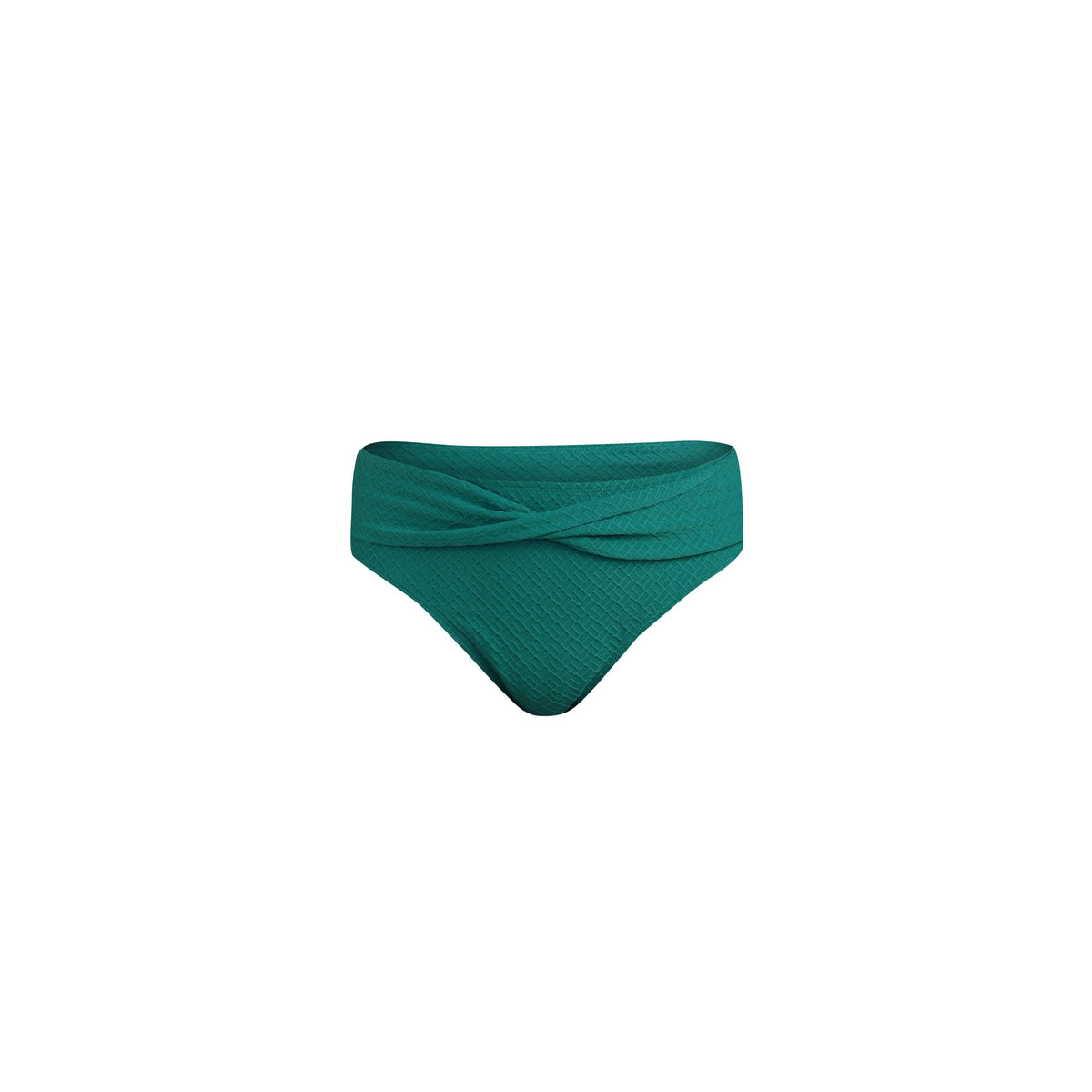 Textured Tides Mid-Waist Twist Front Bottom