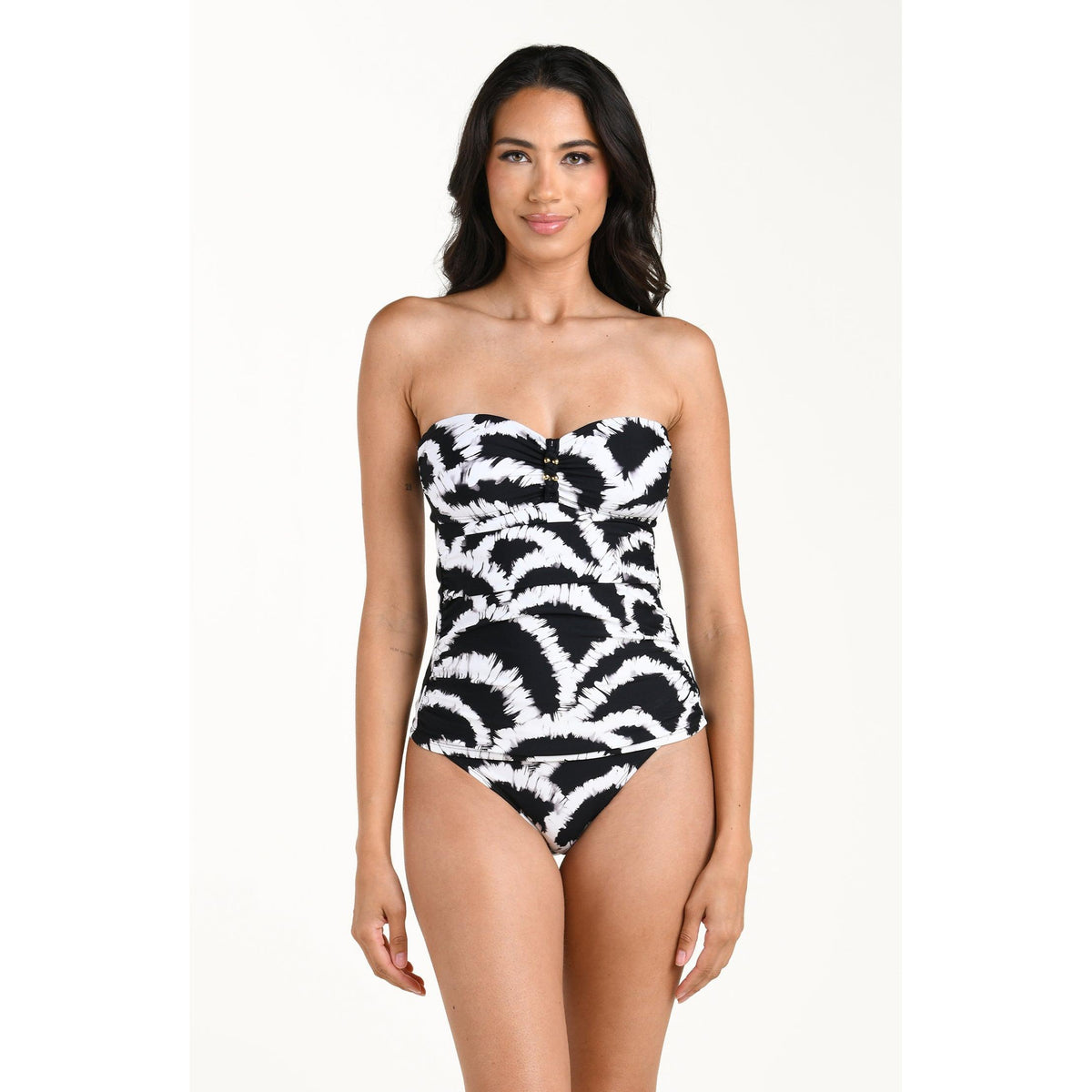 Woven Shadows Bandeau Tankini Top