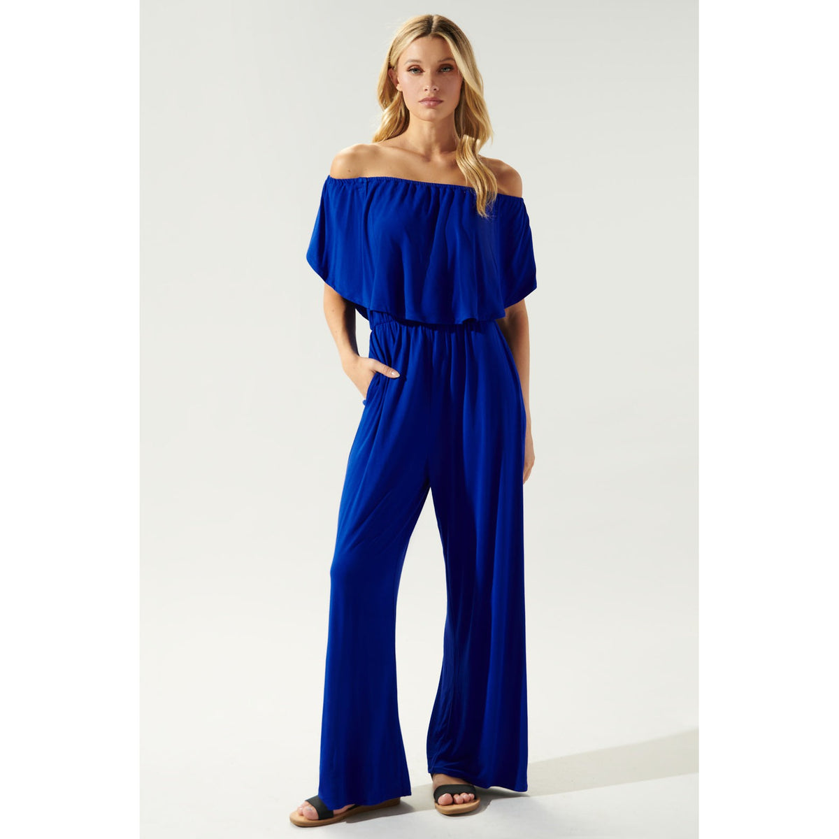 Sharpay Jersey Knit Off Shoulder Jumpsuit – Splash on Main Sharpay Jersey Knit Off Shoulder Jumpsuit – Splash on Main