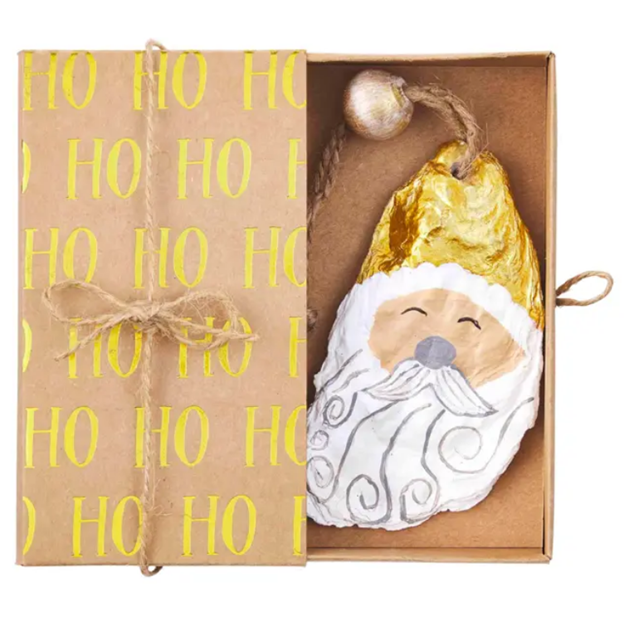 Painted Santa Oyster Ornament