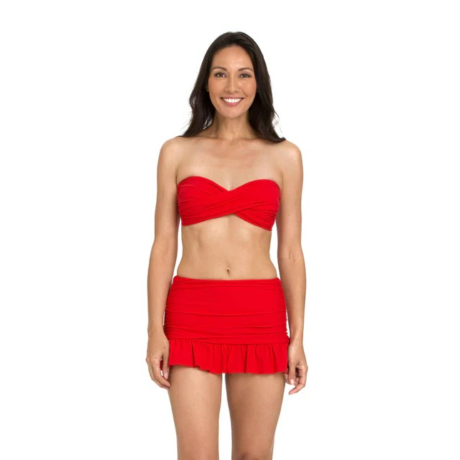 Solid Retro High Waist Skirted Bottom