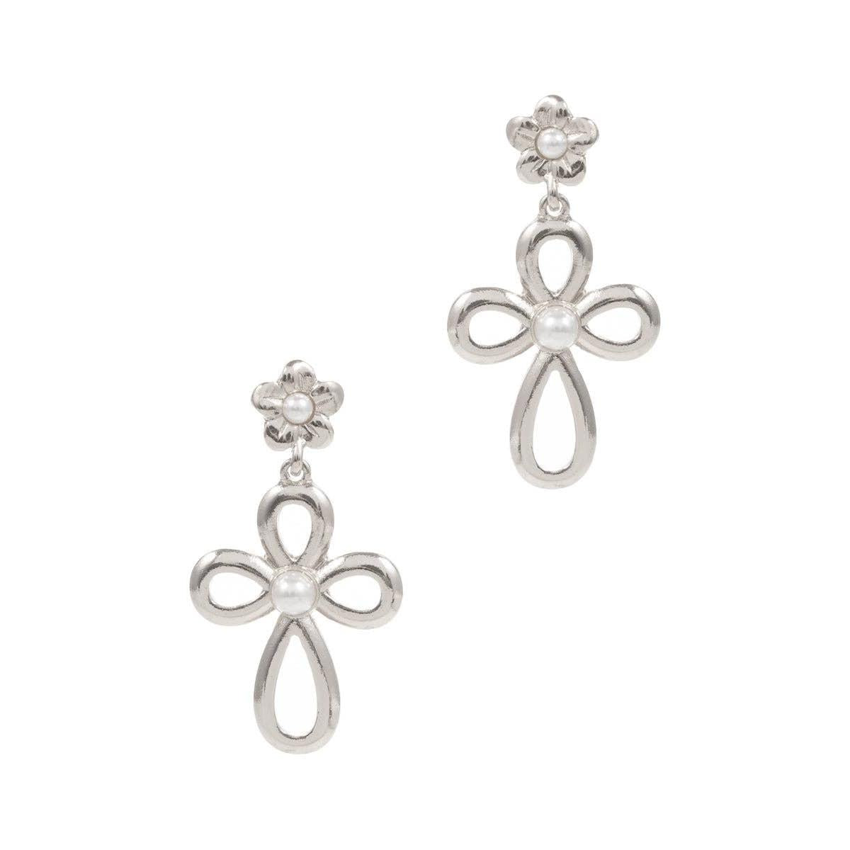 Cross Shaped Post Earrings