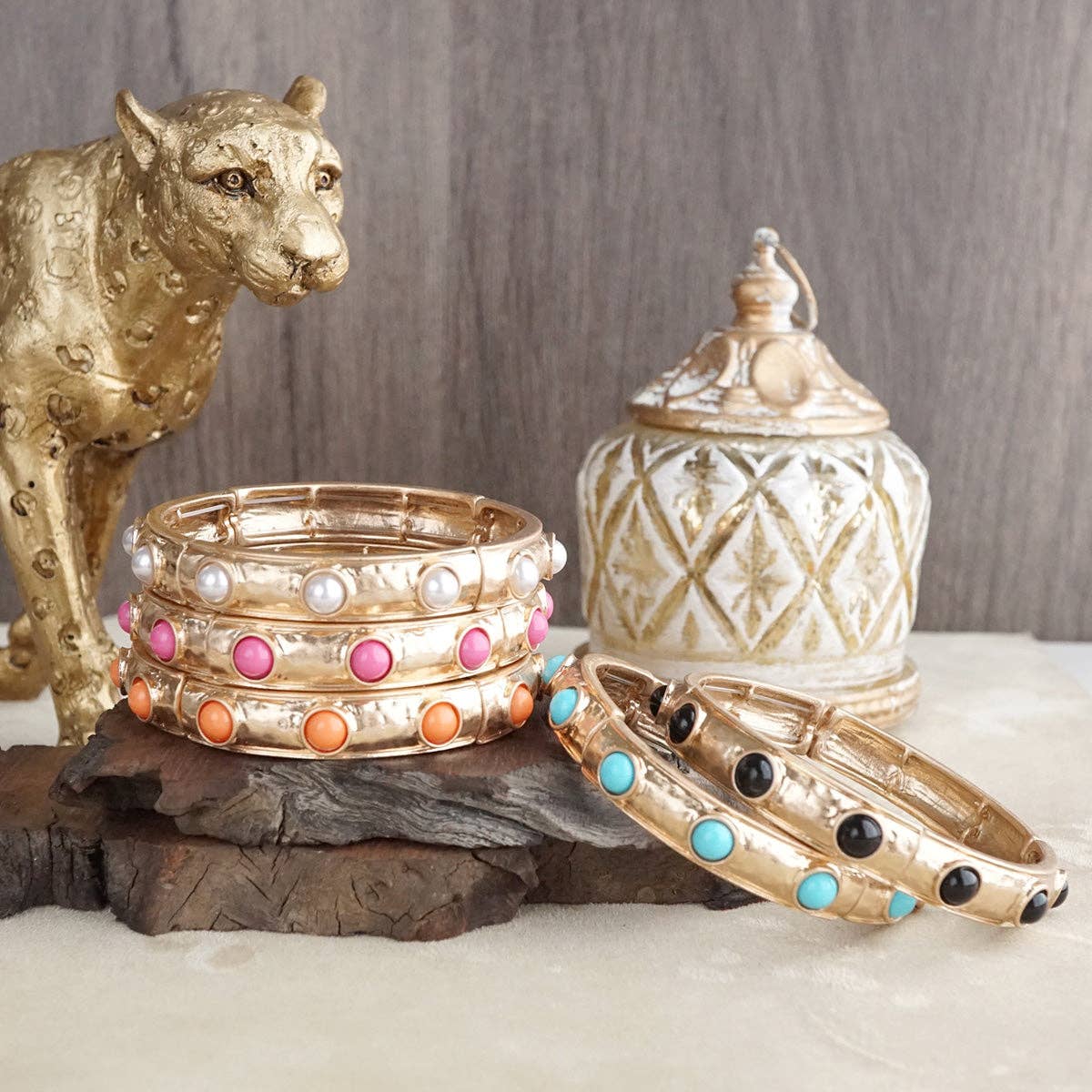 Cabochon Eternity Bangle