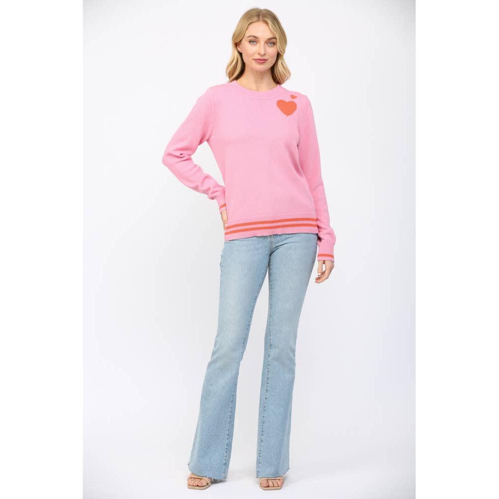 Heart Intarsia Knit Sweater