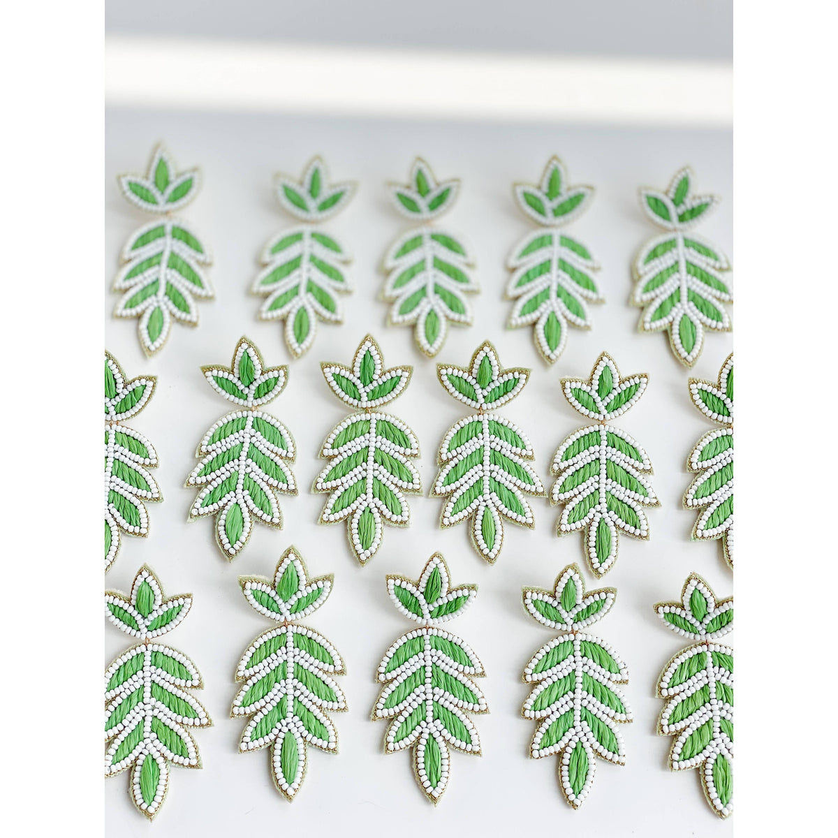 Lilly Green Raffia Earrings Green