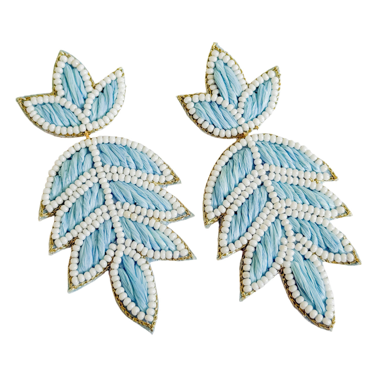 Lilly Carolina Blue Raffia Earrings