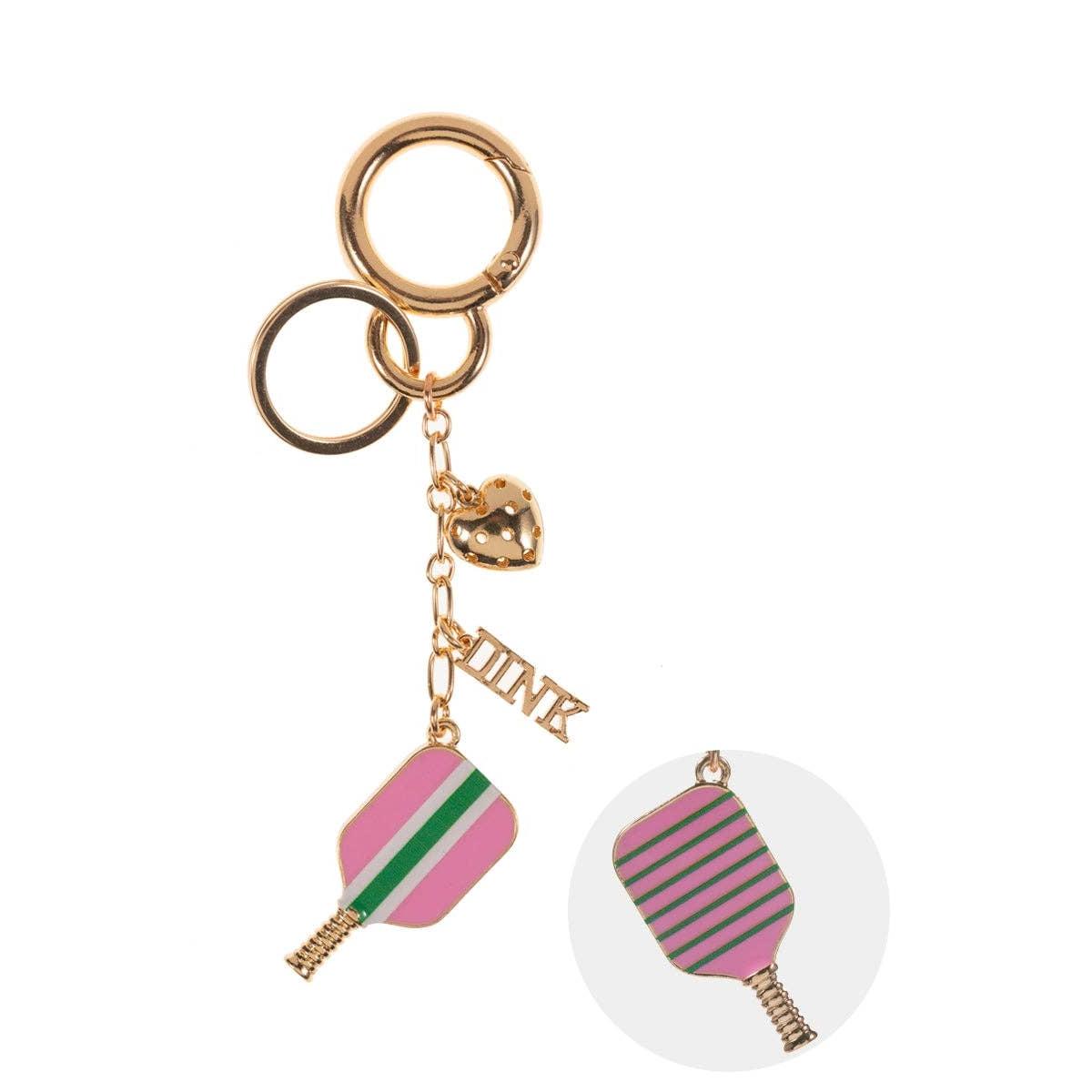 Sports Pickleball Enamel Bag Charm And Keychain