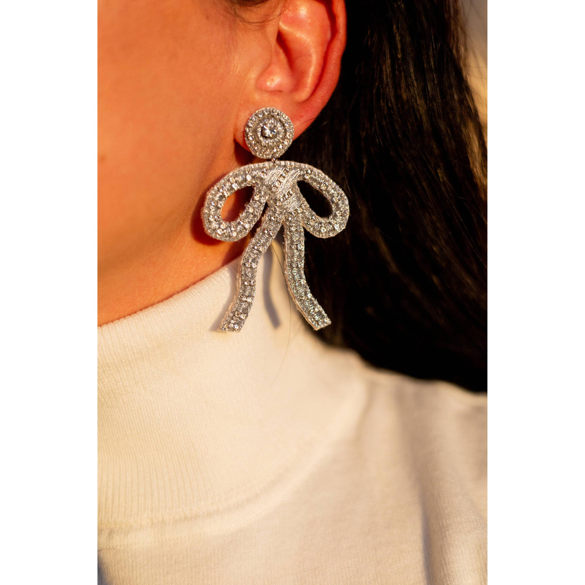 Coquette Embroidered Earrings
