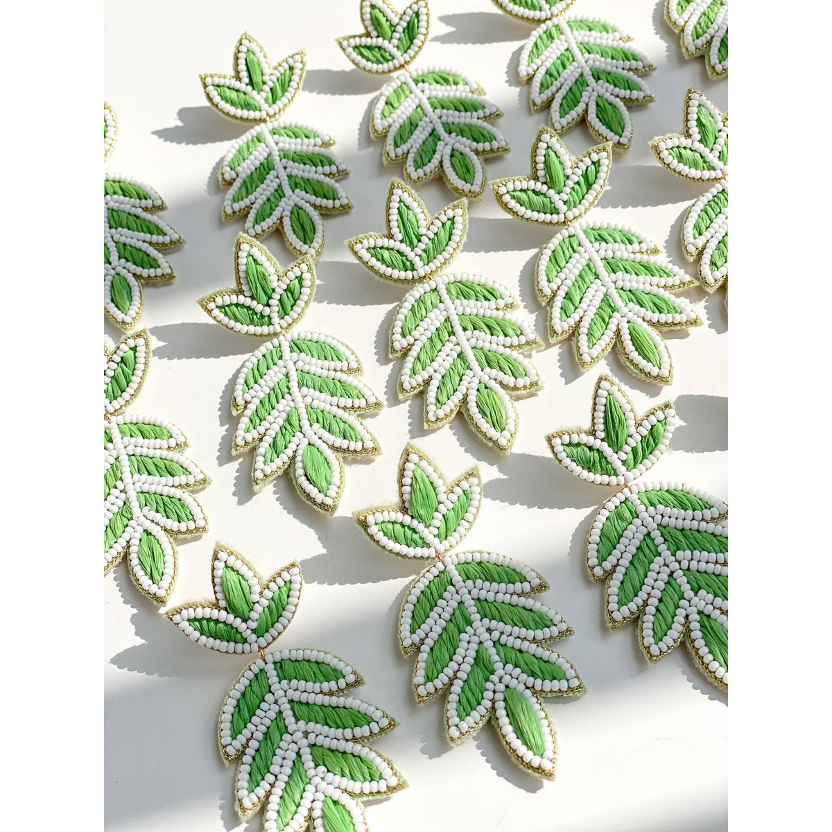 Lilly Green Raffia Earrings Green