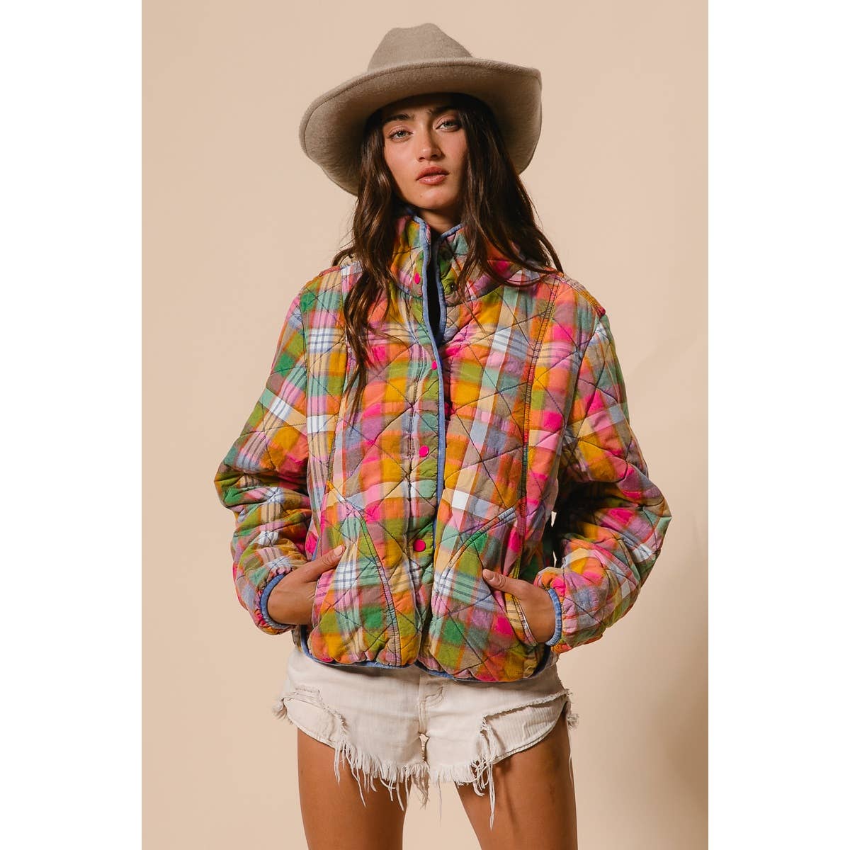 Jackie Plaid Quilted Jacket