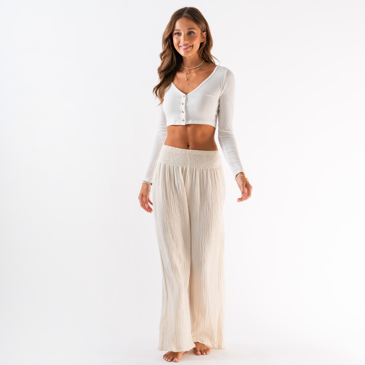 Wide Leg Cotton Pants