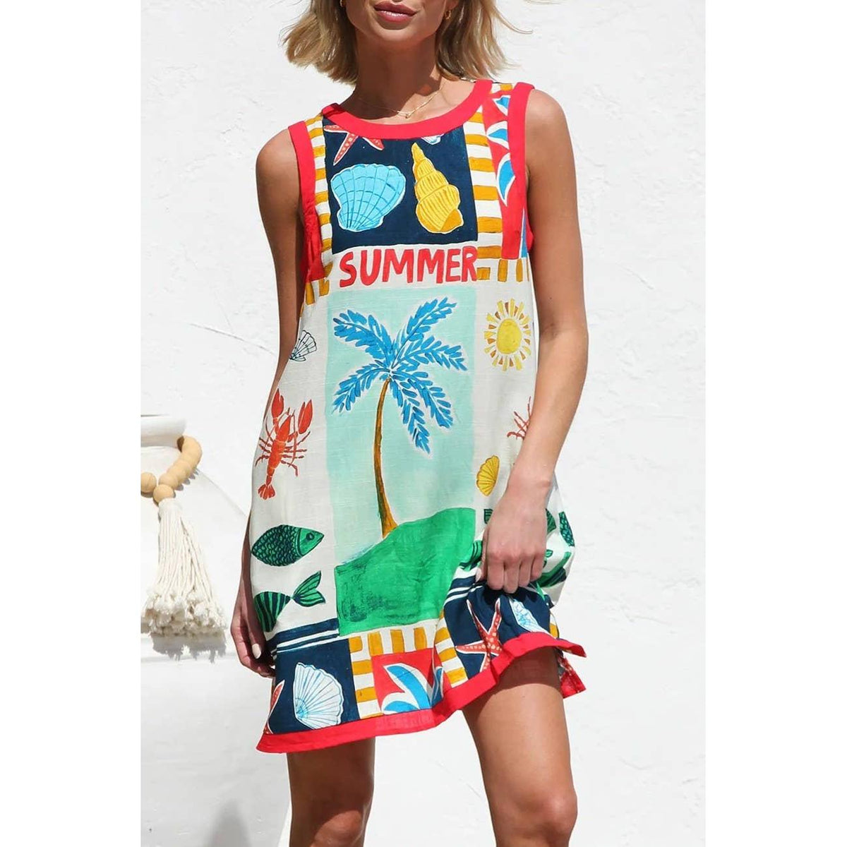 Summer Seaside Shift Dress Multi / M
