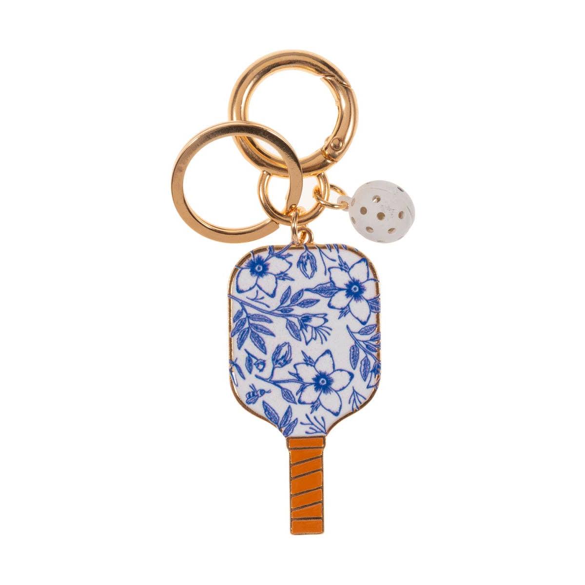 Pickleball Shaped Enamel Keychain