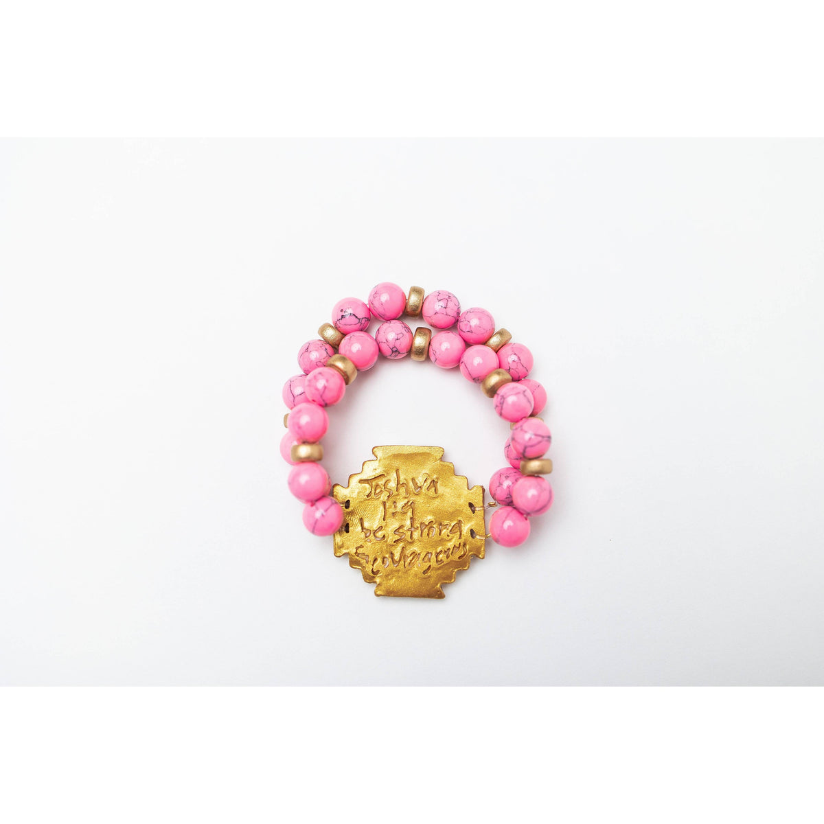 Bright Pink with Jerusalem Cross Bracelet