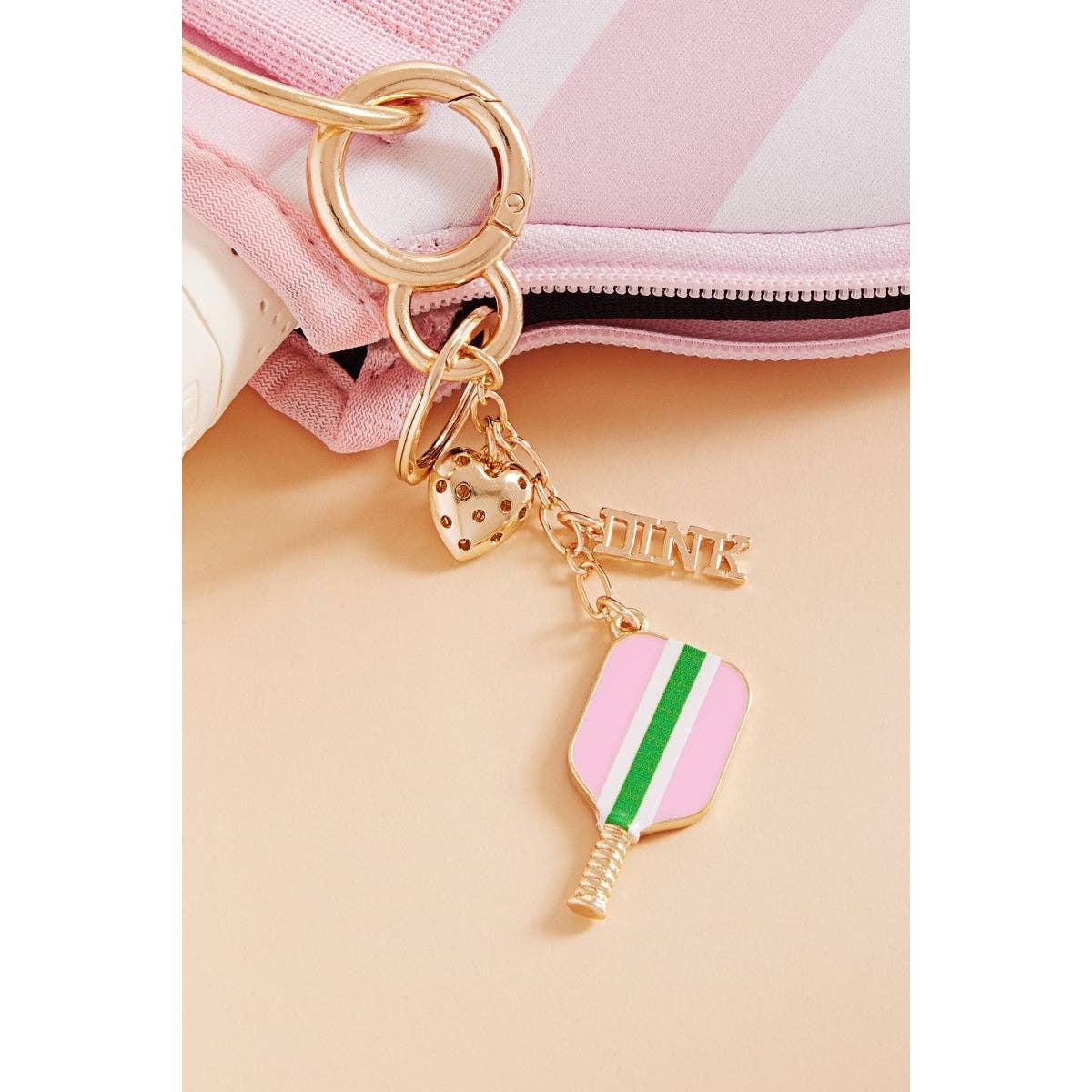 Sports Pickleball Enamel Bag Charm And Keychain